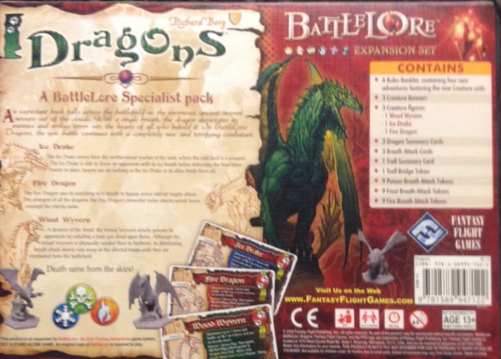 BattleLore: Dragons  (2 or 4) board game collectible [Barcode 9781589947122] - Main Image 2