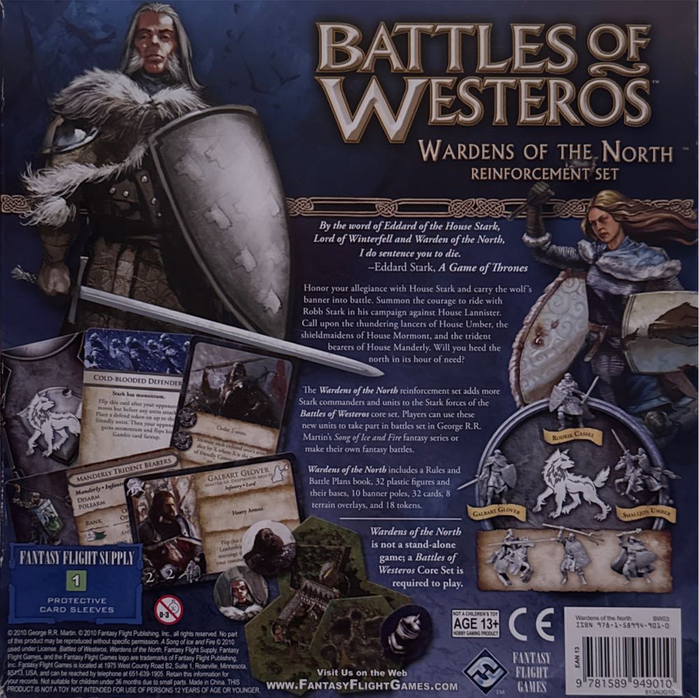 Battles of Westros Wardens of the North Expansion Battle Lore  (2) board game collectible [Barcode 9781589949010] - Main Image 2