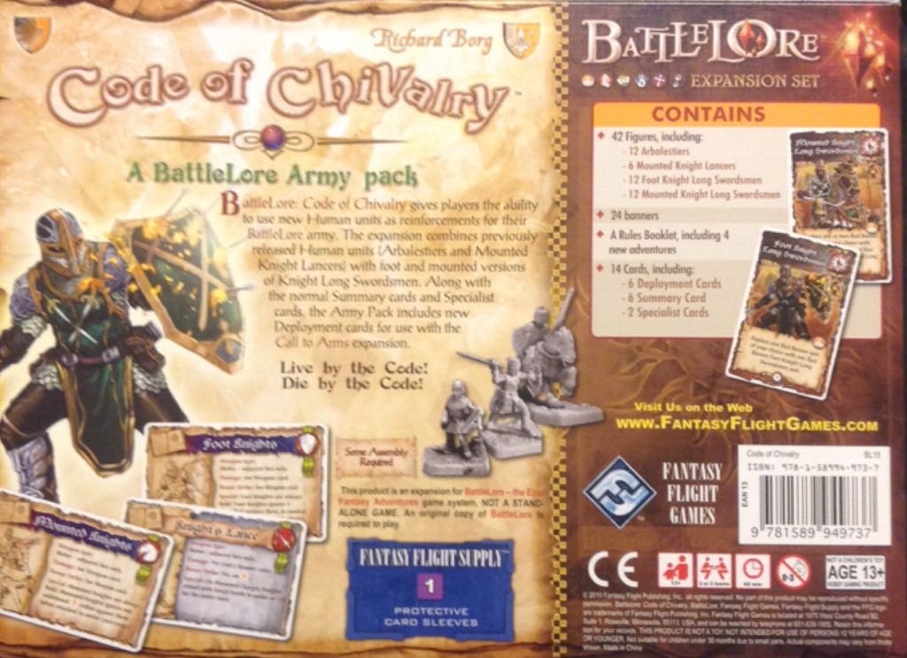 BattleLore: Code of Chivalry  (2 or 4) board game collectible [Barcode 9781589949737] - Main Image 2