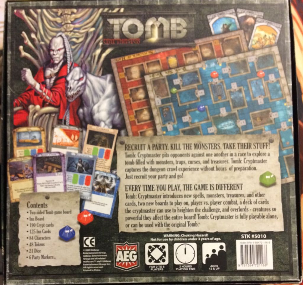 Tomb: Cryptmaster  (2-6) board game collectible [Barcode 9781594721168] - Main Image 2