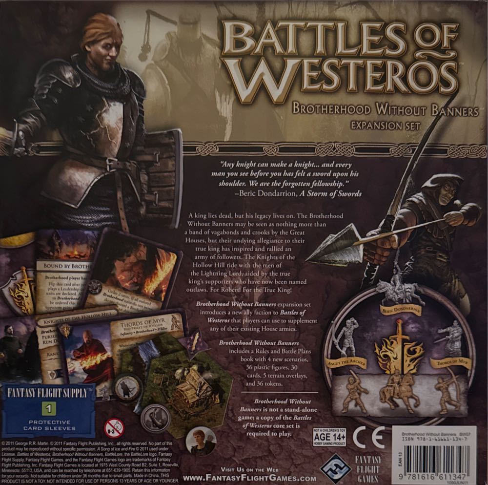 Battles Of Westeros: Brotherhood Without Banners Expansion  (2) board game collectible [Barcode 9781616611347] - Main Image 2