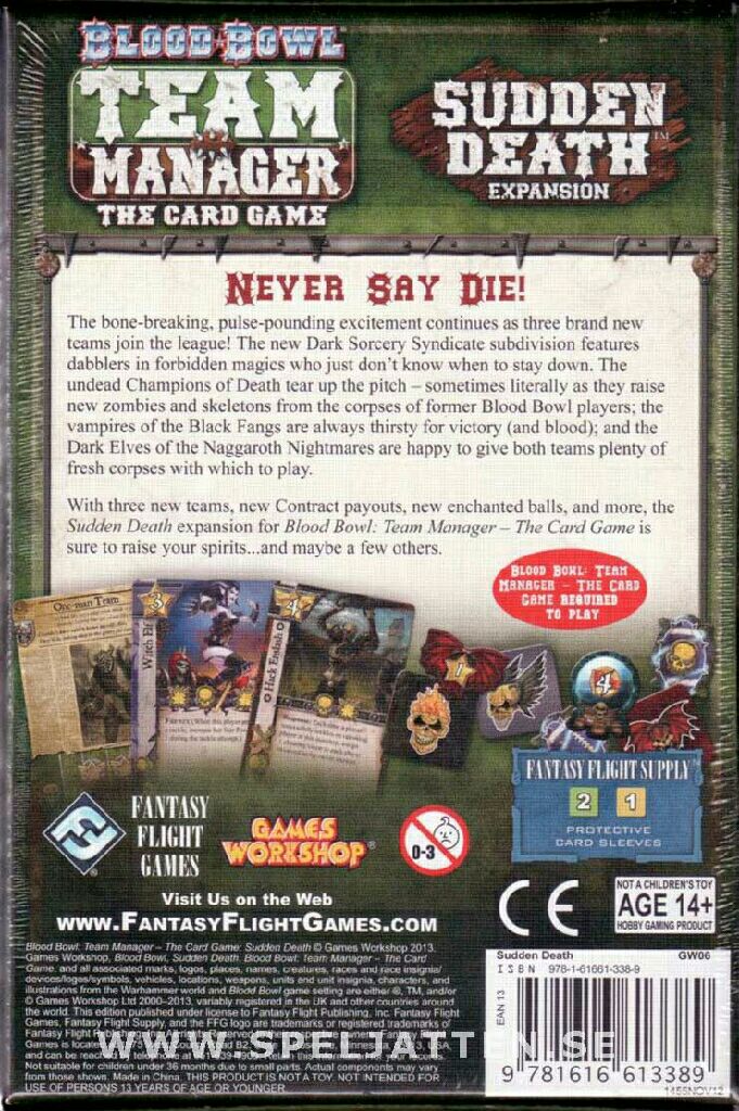 Blood Bowl Team Manager: Sudden Death Expansion  (2-4) board game collectible [Barcode 9781616613389] - Main Image 2