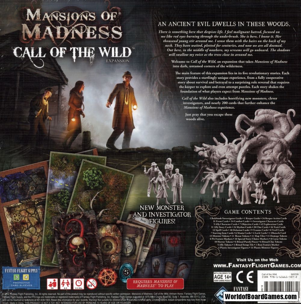 Mansions of Madness: Call of the Wild  (1-5 Players) board game collectible [Barcode 9781616614072] - Main Image 2