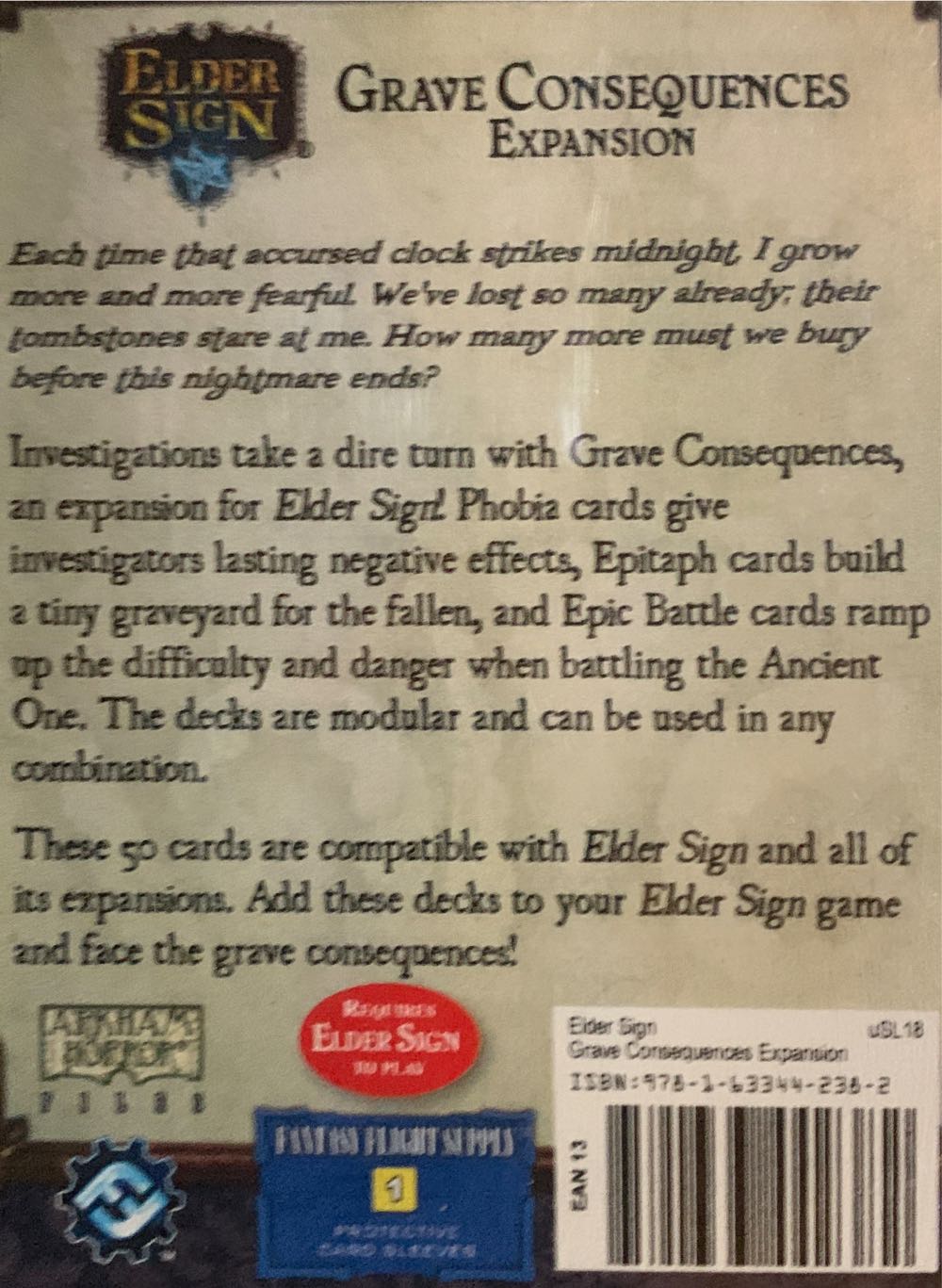 Elder Sign: Exp #4 Grave Consequences  (1 - 8) board game collectible [Barcode 9781633442382] - Main Image 2