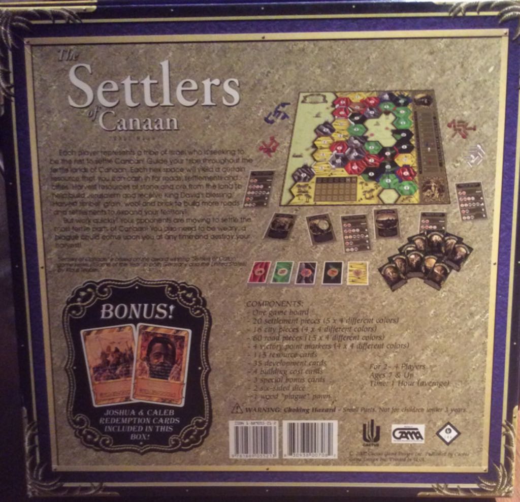 Settlers of Canaan  (2-4) board game collectible [Barcode 9781889055213] - Main Image 2