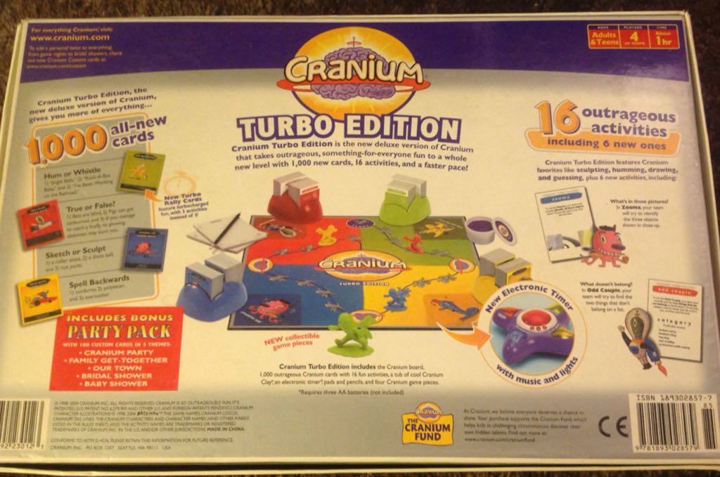 Cranium: Turbo Edition - Party Pack  (4+) board game collectible [Barcode 9781893028579] - Main Image 2