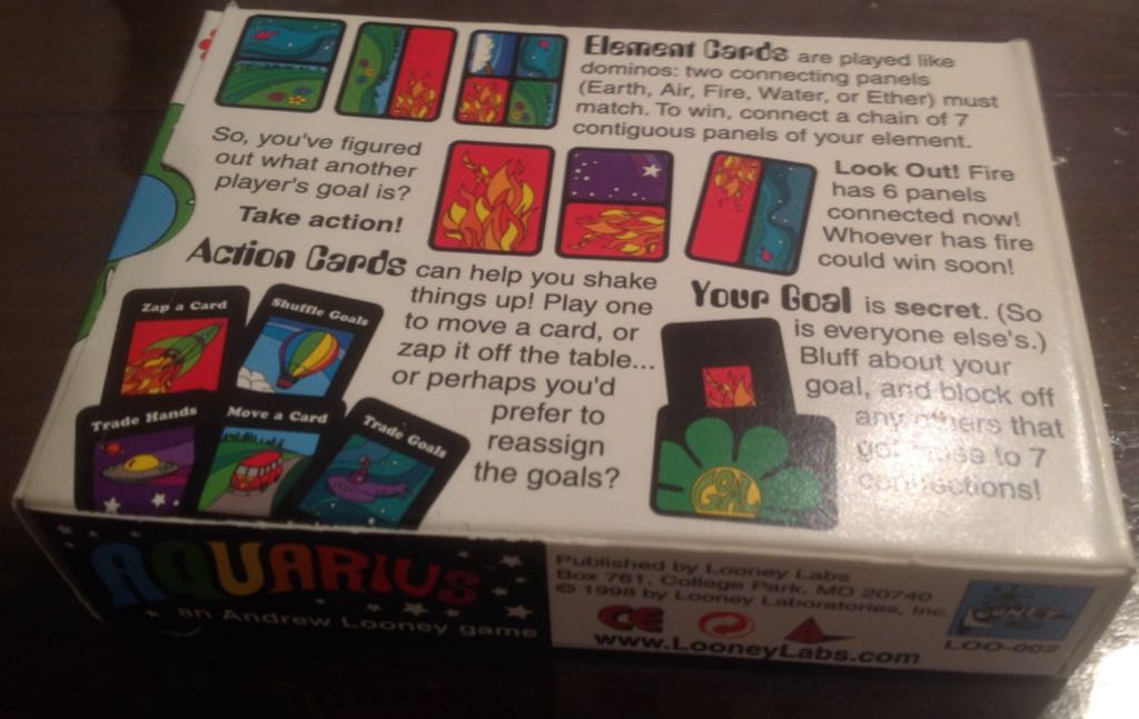 Aquarius Card Game  (2-5) board game collectible [Barcode 9781929780020] - Main Image 2