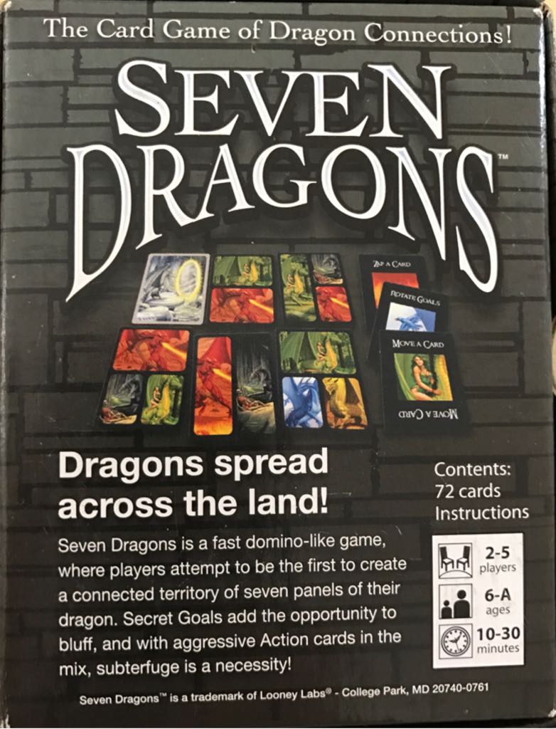 Seven Dragons  (2-5) board game collectible [Barcode 9781929780495] - Main Image 2