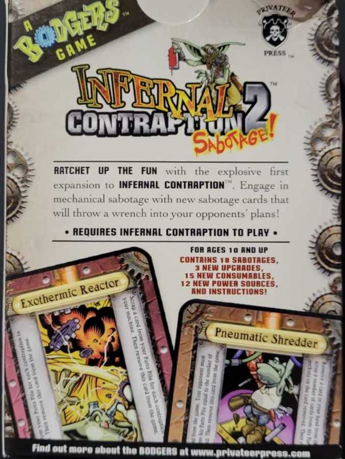 Infernal Contraption: 2 Sabotage!  board game collectible [Barcode 9781933362212] - Main Image 2