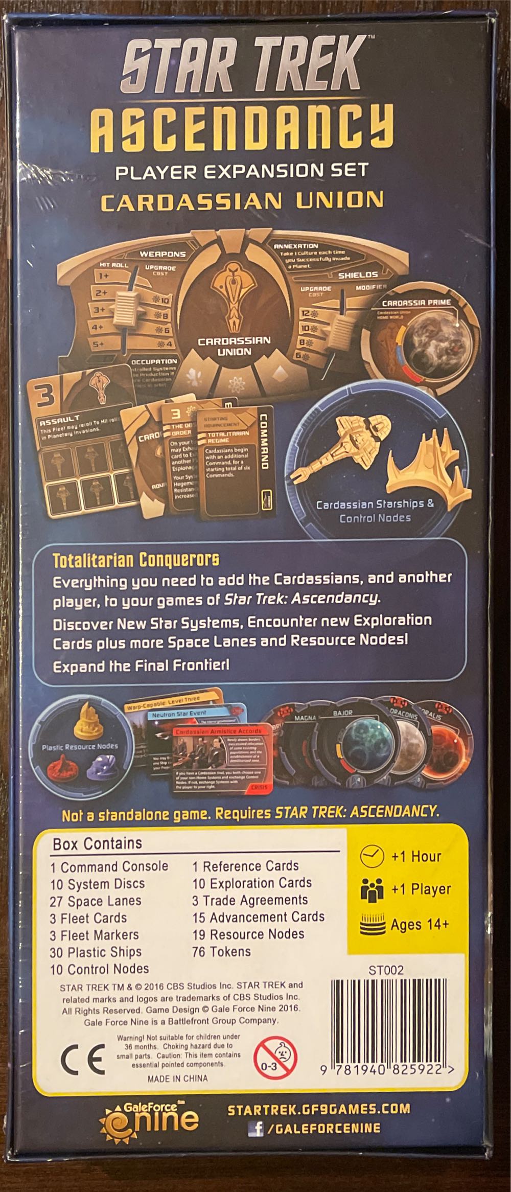 Star Trek: Ascendancy - Cardassian Union  (3-4) board game collectible [Barcode 9781940825922] - Main Image 3