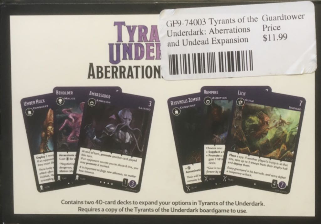 Tyrants of the Underdark: Aberrations & Undead  (2-4) board game collectible [Barcode 9781945625008] - Main Image 2