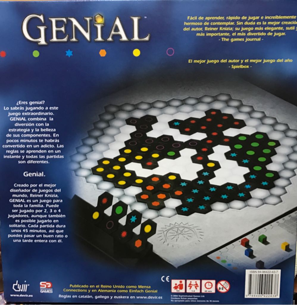 Genial  (1-4) board game collectible [Barcode 9788496422438] - Main Image 2