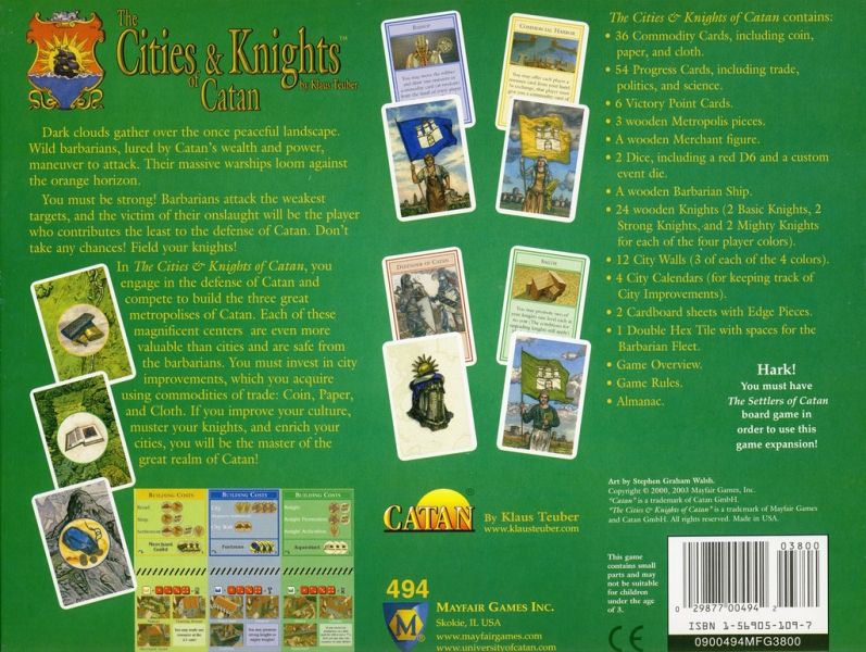 Catan: Expansion 2 Cities And Knights 5-6 Player Extension  (5-6) board game collectible - Main Image 2