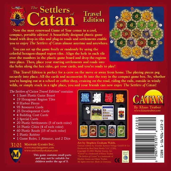 Catan: Settlers Of Catan Travel Edition  (2-4) board game collectible - Main Image 2