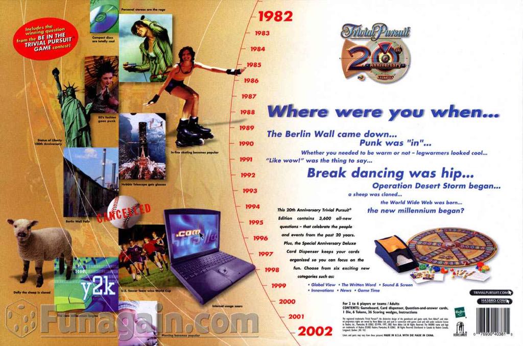 Trivial Pursuit: 20th Anniversary  (2-6) board game collectible - Main Image 2