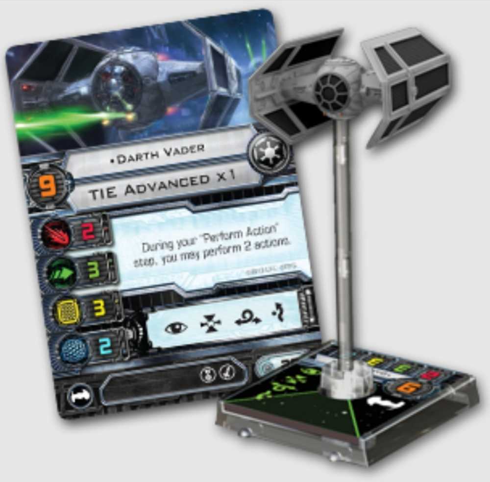 SW X-Wing: Tie Advanced  (2) board game collectible - Main Image 3