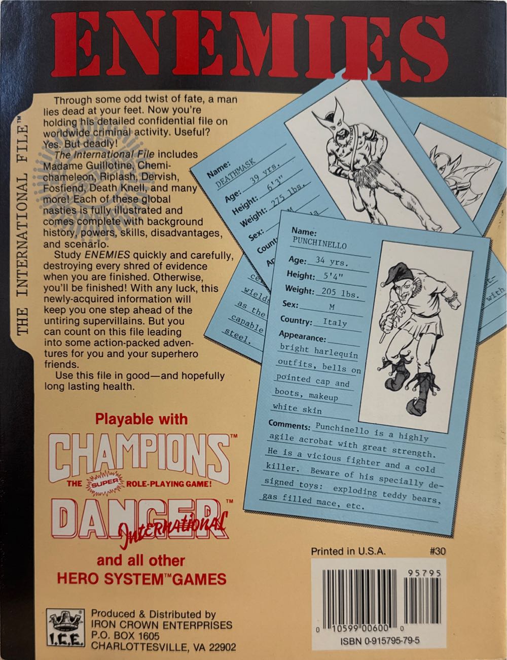 Enemies- The International File  board game collectible [Barcode 010599006000] - Main Image 2