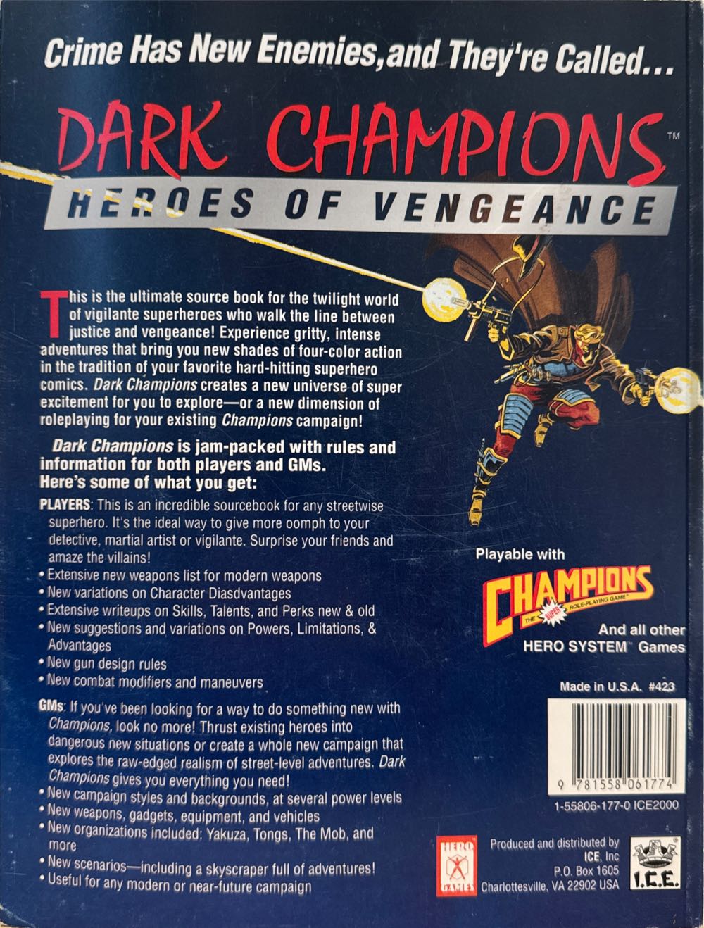 Dark Champions: Heroes Of Vengeance  board game collectible [Barcode 9781558061774] - Main Image 2