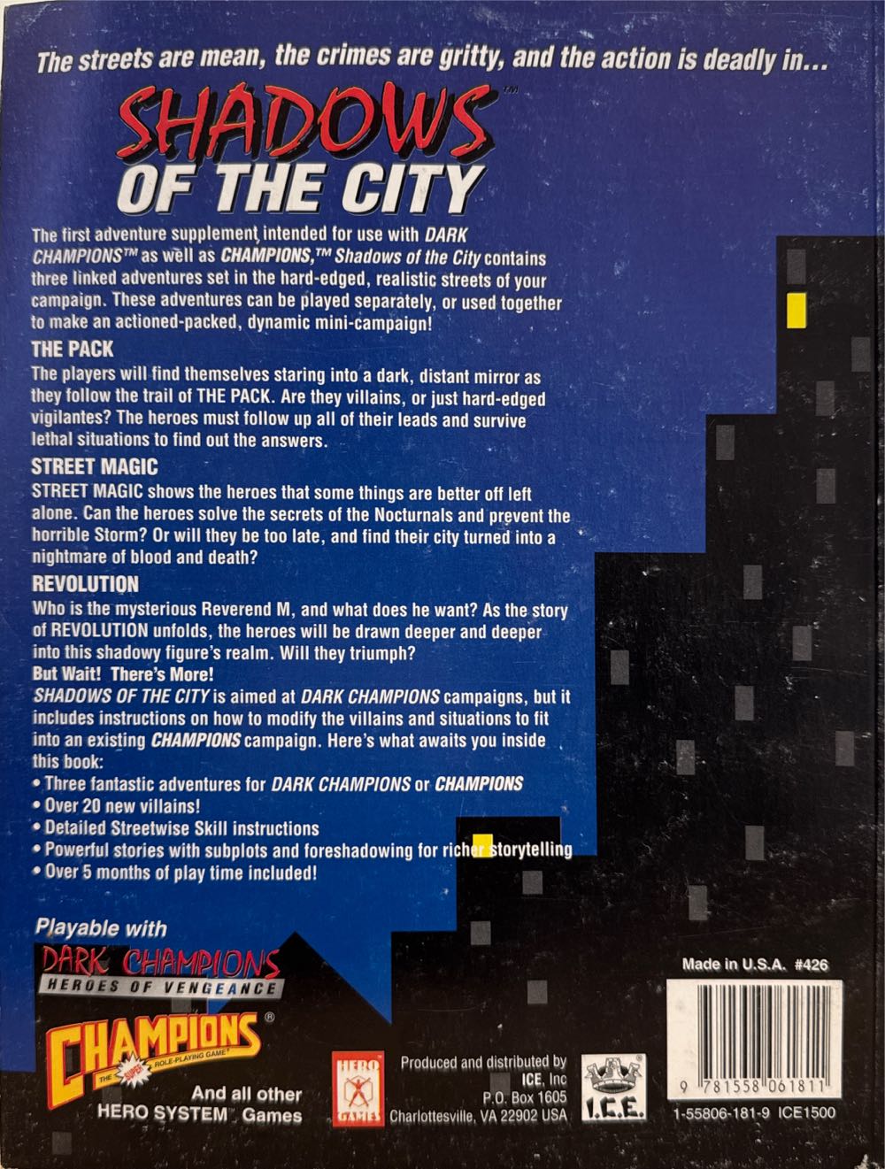 Shadows Of The City  board game collectible [Barcode 9781558061811] - Main Image 2