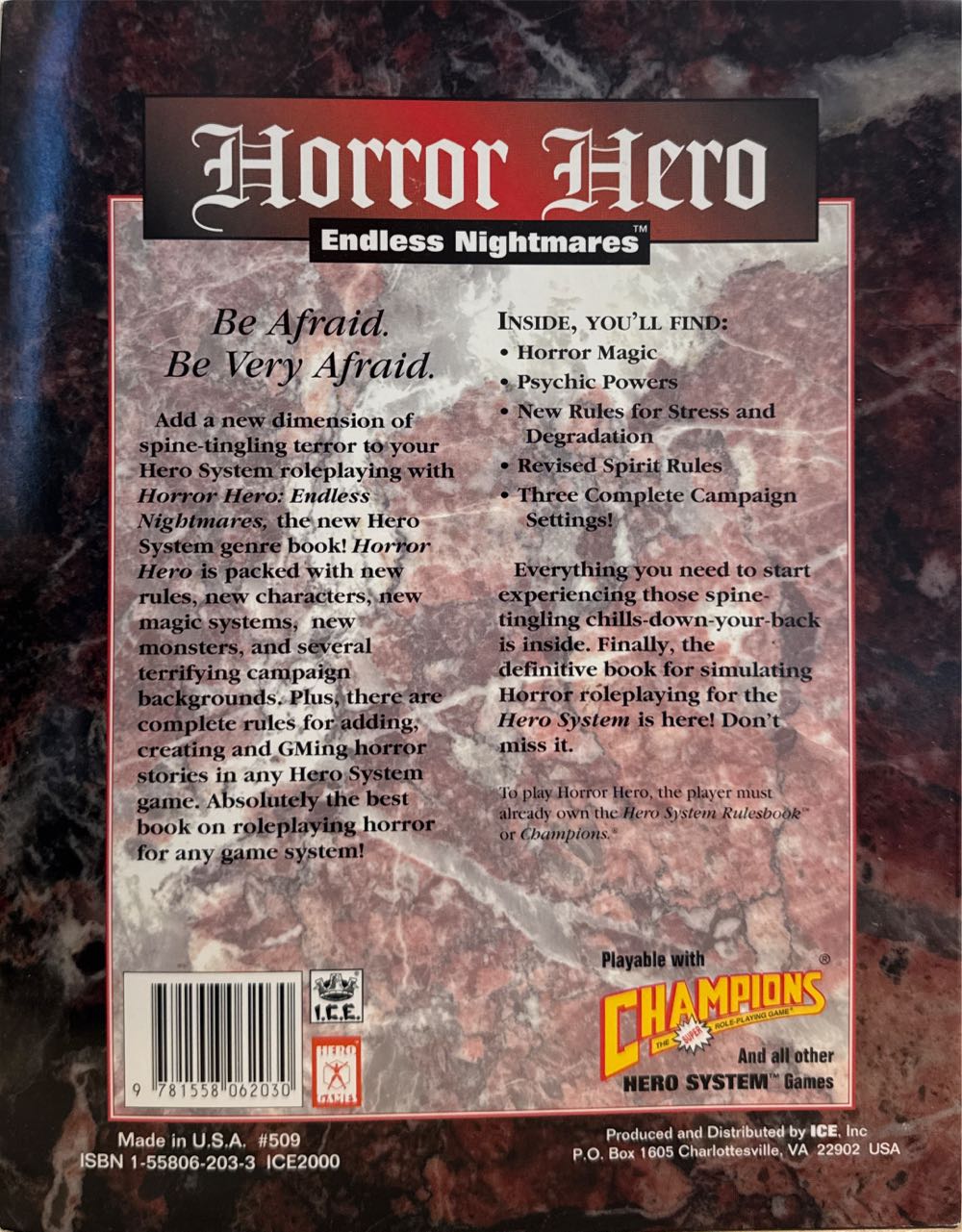 Horror Hero: Endless Nightmares  board game collectible [Barcode 9781558062030] - Main Image 2