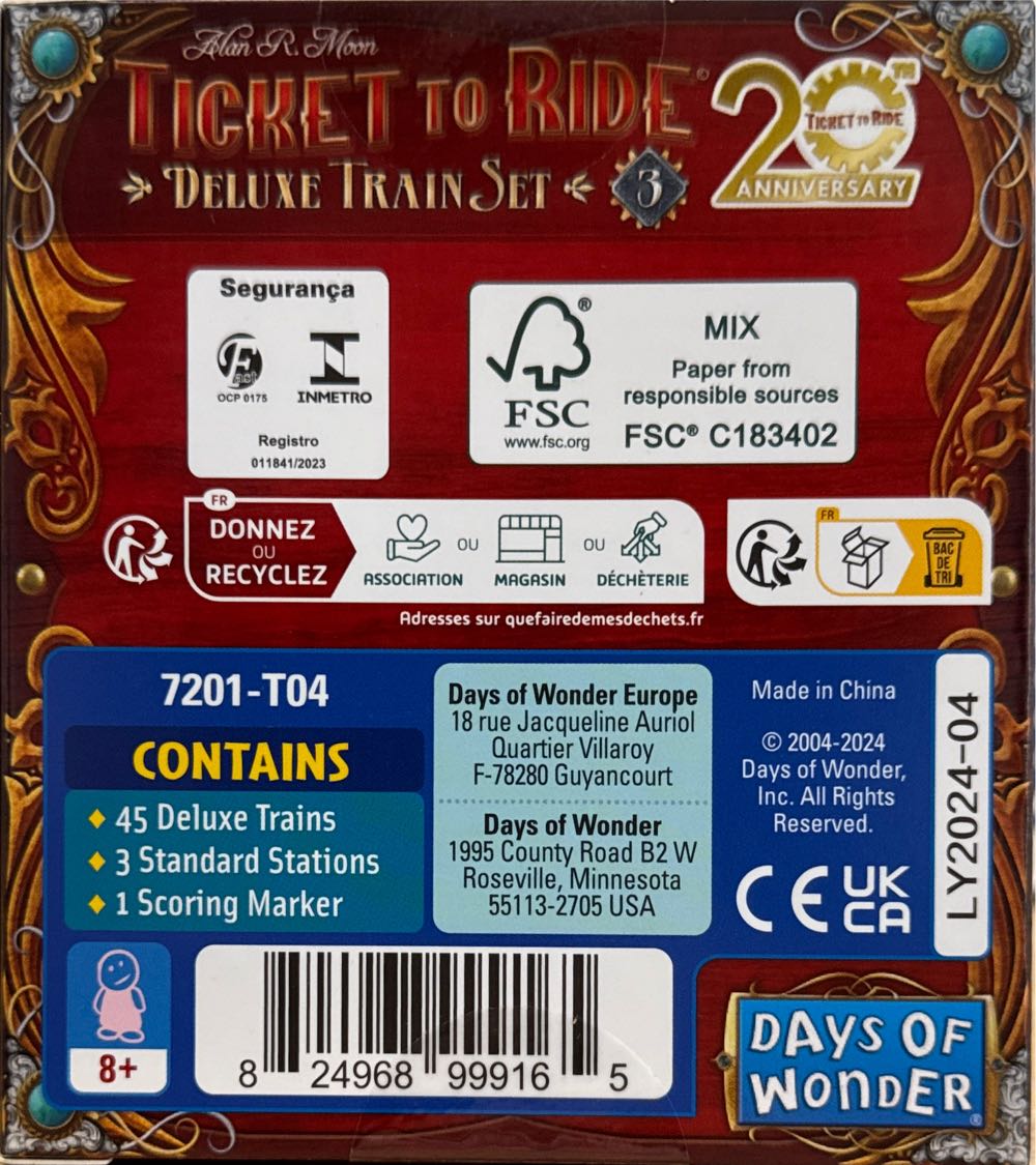 Ticket To Ride: Deluxe Train Set - Red  board game collectible [Barcode 824968999165] - Main Image 2