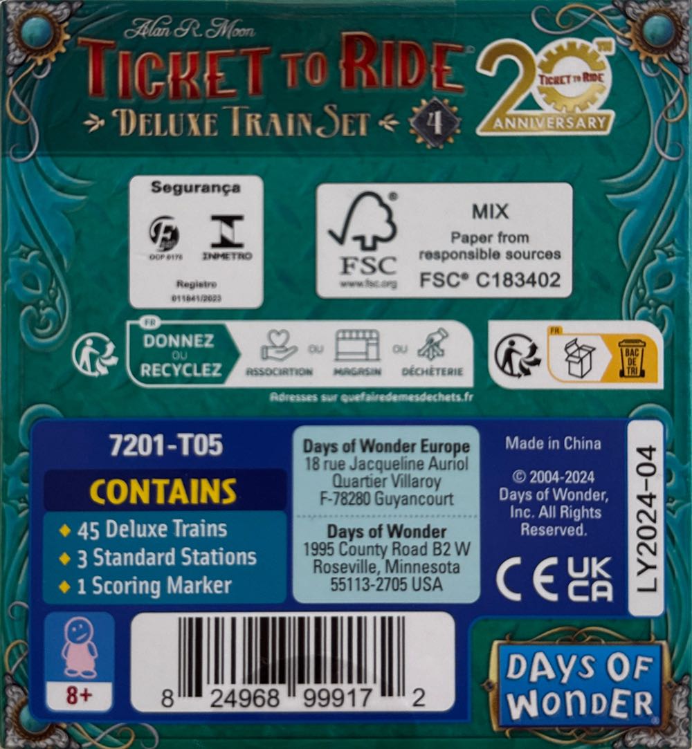 Ticket To Ride: Deluxe Train Set - Green  board game collectible [Barcode 824968999172] - Main Image 2
