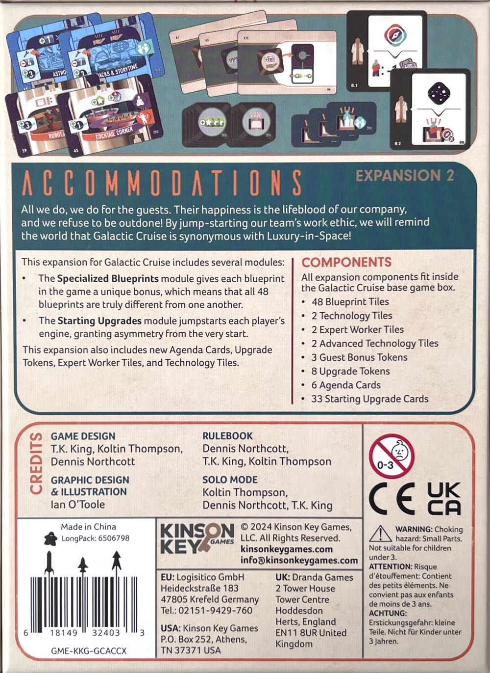 Galactic Cruise: Accommodations  (1 2 3 4) board game collectible [Barcode 618149324033] - Main Image 2