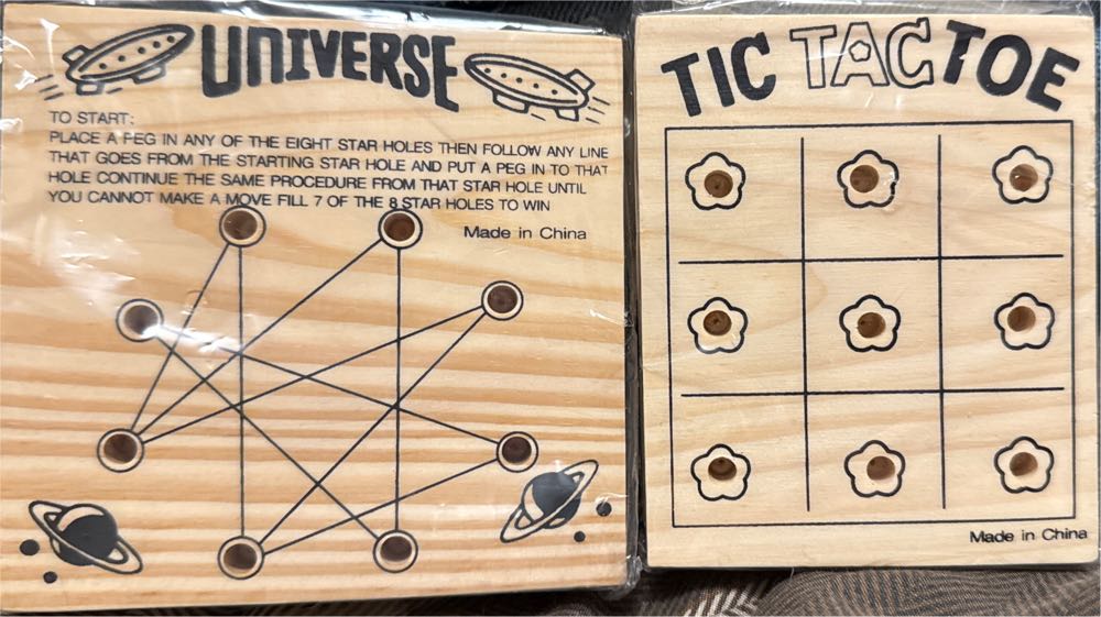 Mind Teasers Set Of 7 Wooden Brain Puzzle Colored Pegs Red Storage Tin  board game collectible [Barcode 490400909230] - Main Image 4