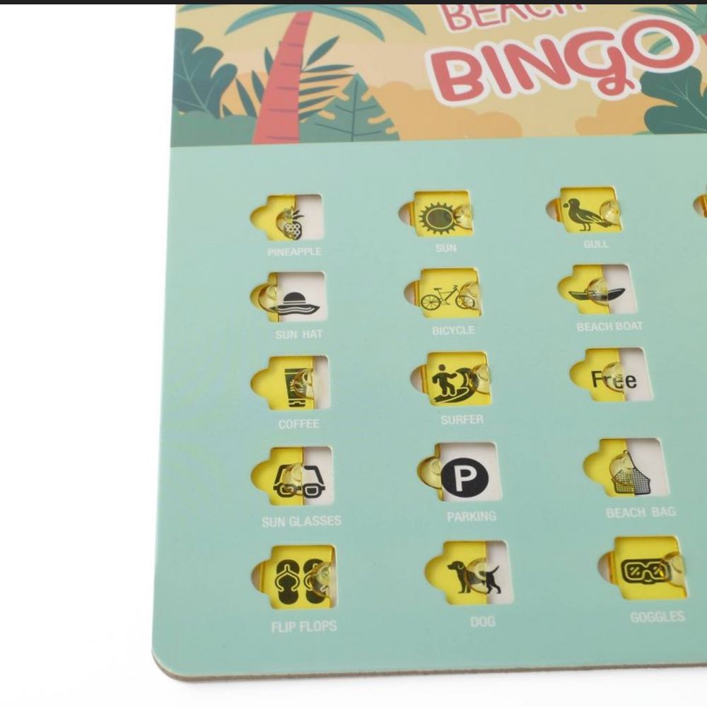 Travel Bingo: BEACH BINGO (Green)  (1-2) board game collectible [Barcode 886804174075] - Main Image 3