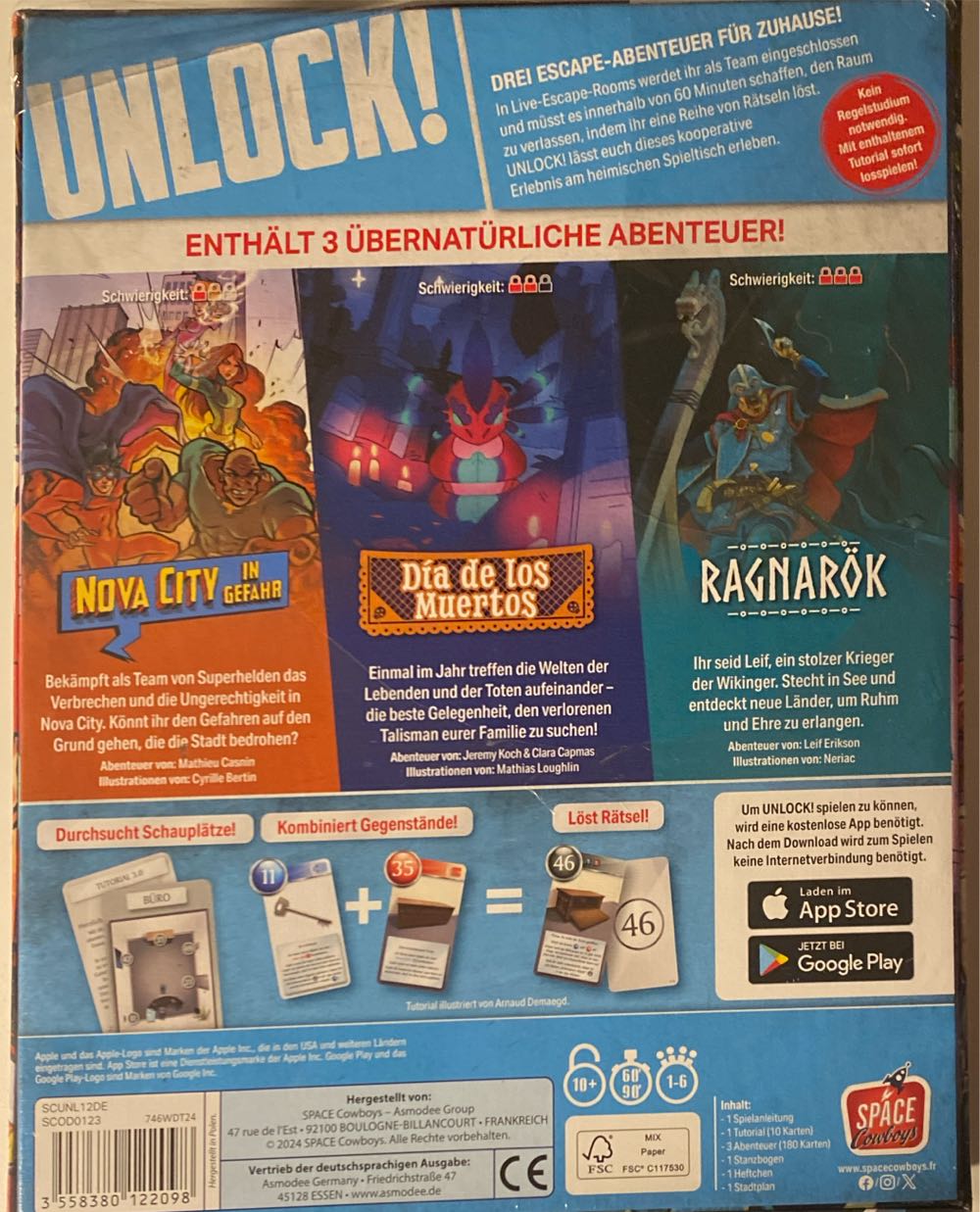 Space Cowboys Unlock! Supernatural Adventures Family Game Puzzle Game 1-6 Players From 10 Years 60-90 Minutes German  (1-6) board game collectible [Barcode 3558380122098] - Main Image 2