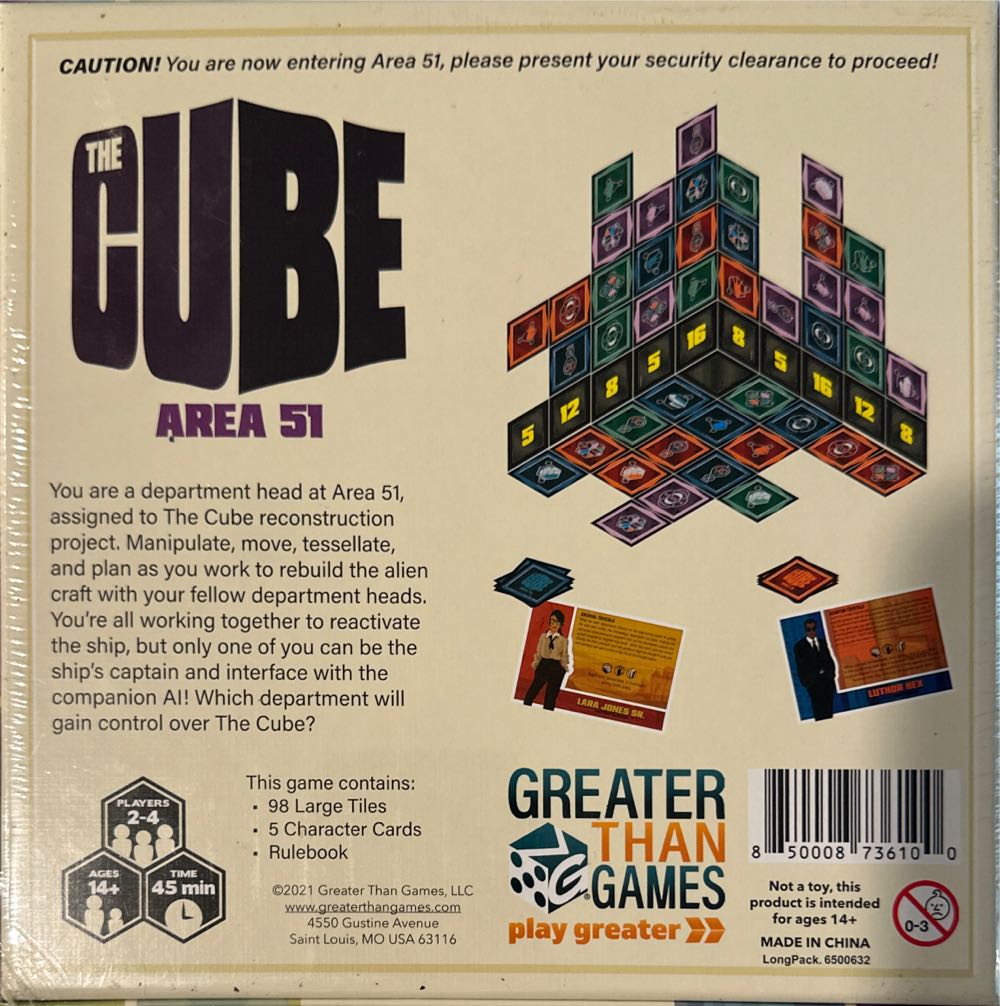 Greater Than Games | The Cube: Area 51 | Strategy Board Game | Tile Placement And Area Control | 2 To 4 Players | 45 Minutes | Ages 14  board game collectible [Barcode 850008736100] - Main Image 2