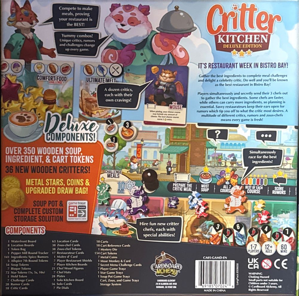 Critter Kitchen Deluxe Edition Kickstarter  (1-7) board game collectible [Barcode 669185070248] - Main Image 2