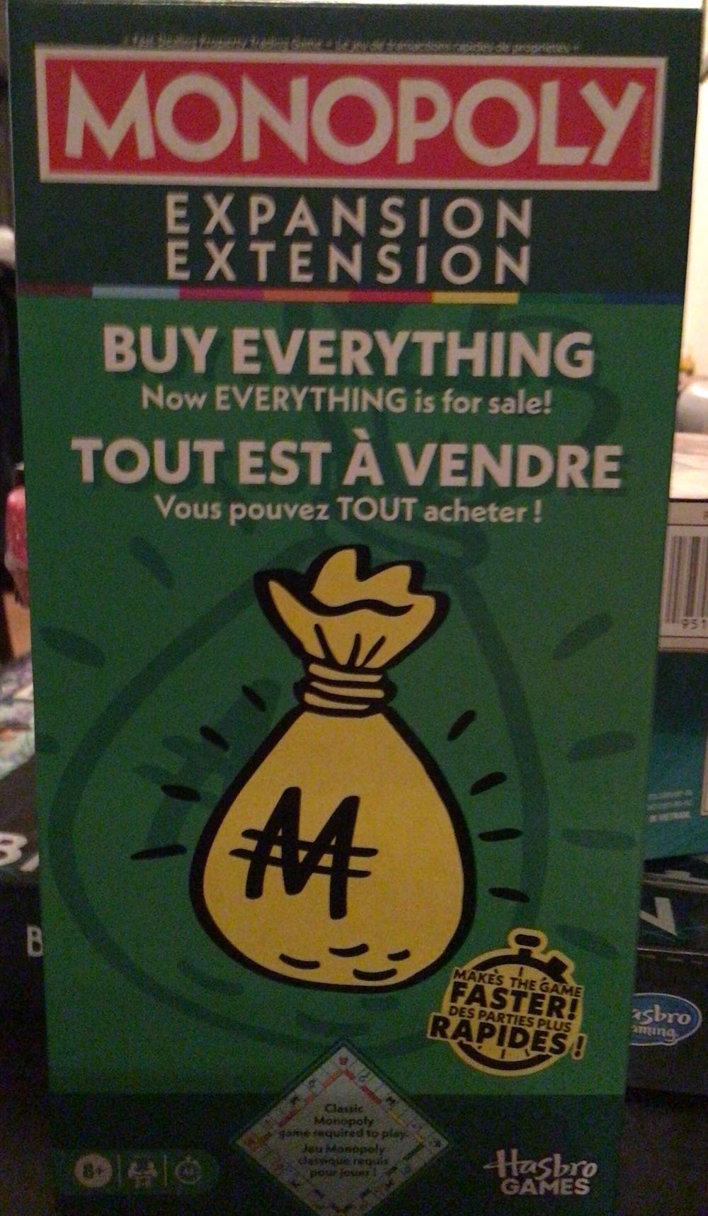Monopoly Extension Tout Est à Vendre Buy Everything Expansion Acheter Extension: Ml  board game collectible [Barcode 195166287829] - Main Image 4