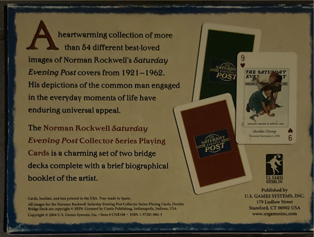 Collector Playing Cards Double Bridge Norman Rockwell Saturday Evening Post Collector Series Playing Deck  board game collectible [Barcode 084626001542] - Main Image 2