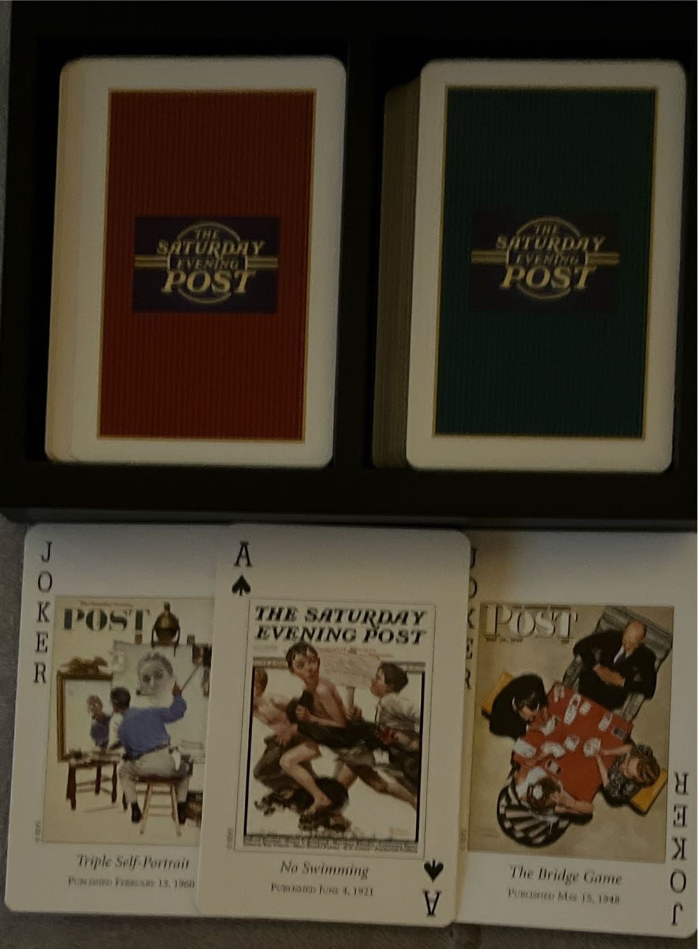 Collector Playing Cards Double Bridge Norman Rockwell Saturday Evening Post Collector Series Playing Deck  board game collectible [Barcode 084626001542] - Main Image 4