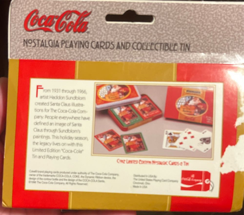 Coca Cola Nostalgia Playing Cards 1998 Santa  board game collectible [Barcode 073854004432] - Main Image 2