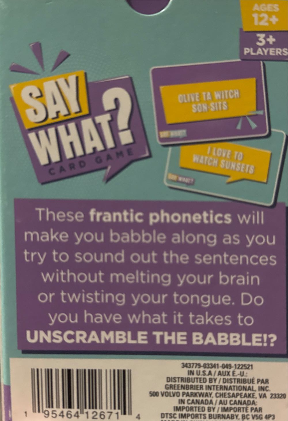 Say What?  (3+) board game collectible [Barcode 195464126714] - Main Image 2