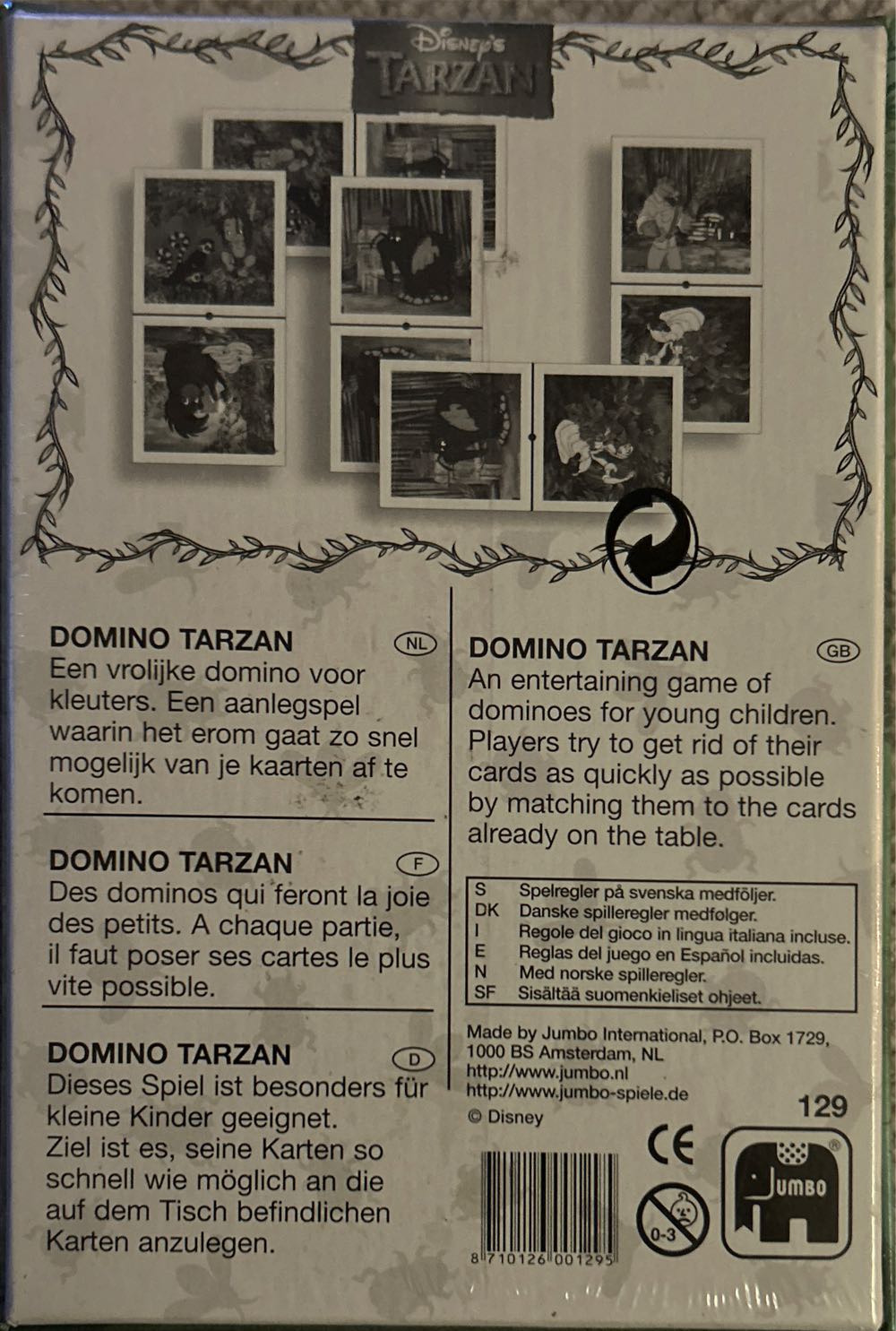 Tarzan Domino  (2-4) board game collectible [Barcode 8710126001295] - Main Image 2