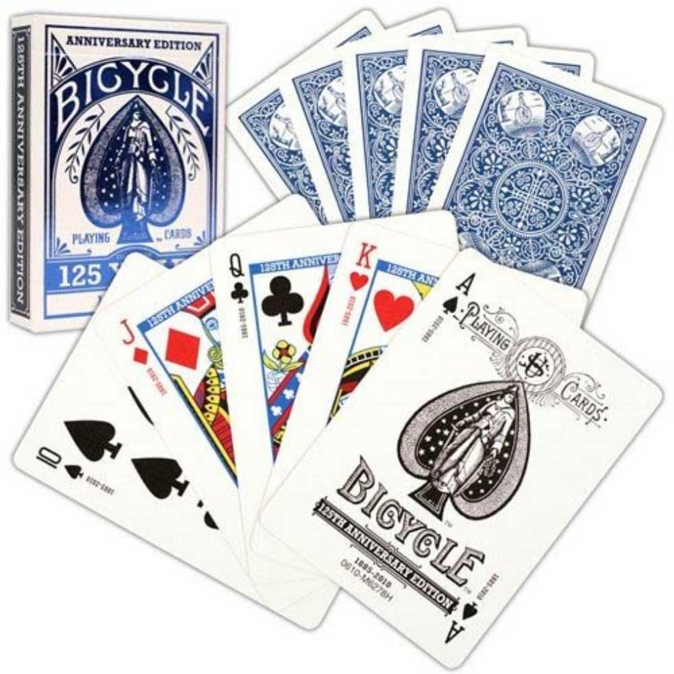 Bicycle 125th Anniversary Edition Playing Cards (Blue)  board game collectible [Barcode 073854016442] - Main Image 2