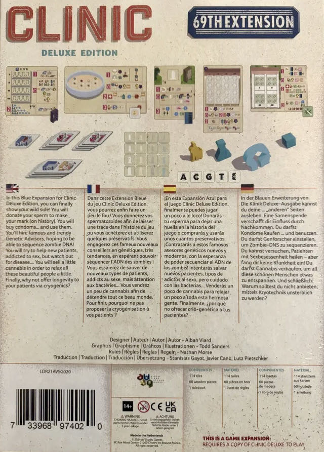 Clinic Deluxe Edition: 69th Extension Blue  board game collectible [Barcode 733968974020] - Main Image 2