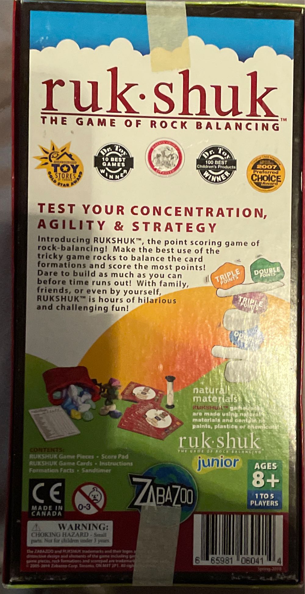 Ruk Shuk Junior The Of Rock Balancing Complete Zabazoo Award Stacking  board game collectible [Barcode 665981060414] - Main Image 2