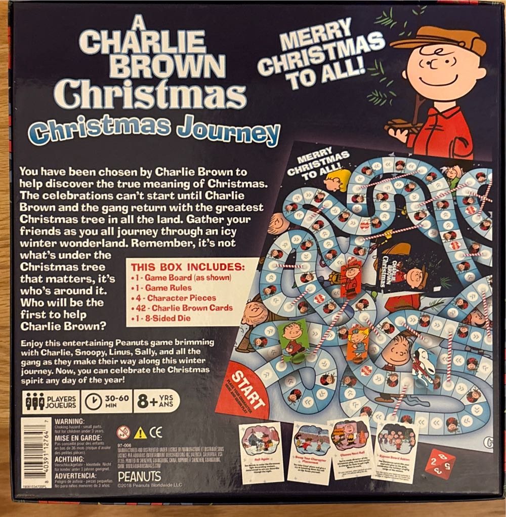 Journey Charlie Brown Christmas Journey Peanuts Complete Sealed New Snoopy Brand Family Approved  (2-4) board game collectible [Barcode 840391127647] - Main Image 2