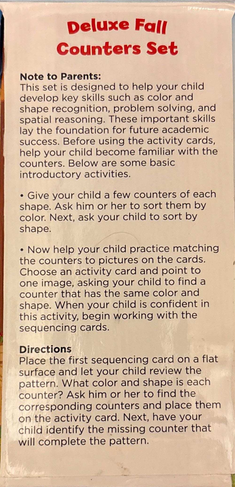 Deluxe Fall Counters Set Counting ...  (1) board game collectible [Barcode 9780545873383] - Main Image 3