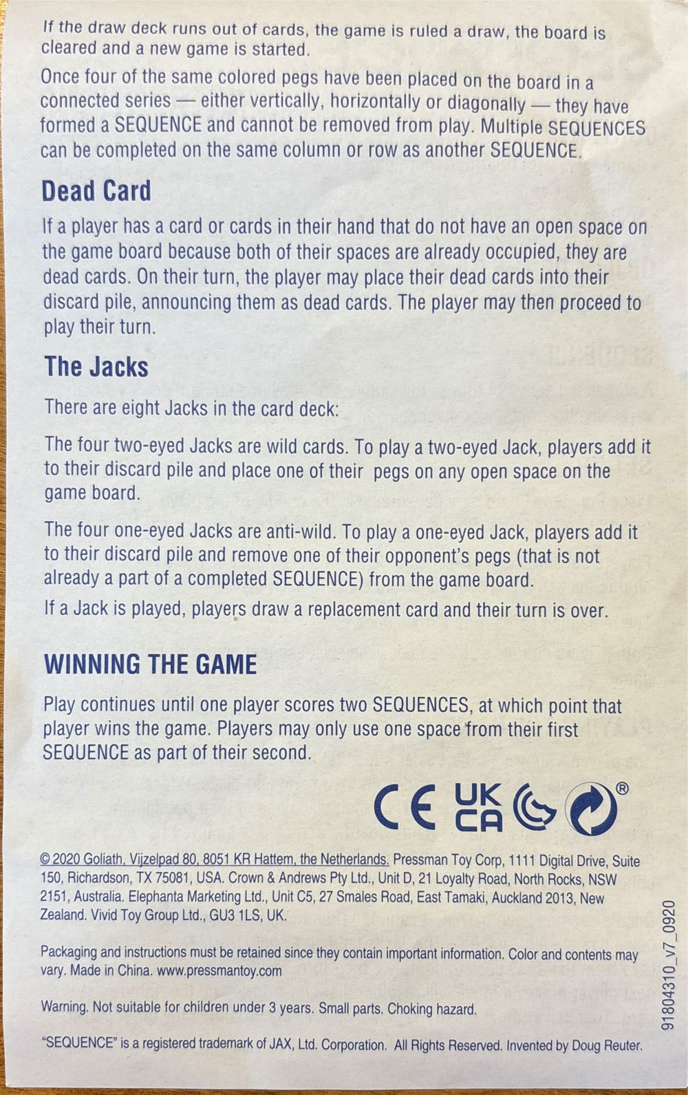 Sequence Travel Edition  (2+) board game collectible - Main Image 4