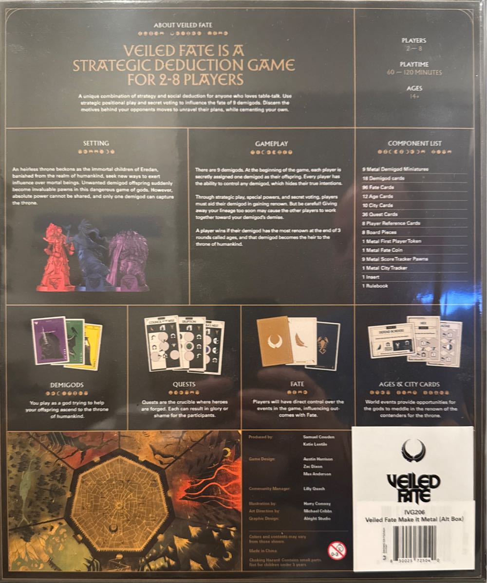 Veiled Fate: Make It Metal  (2-9) board game collectible [Barcode 850025725040] - Main Image 2