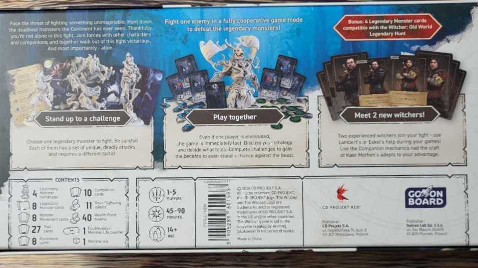 The Witcher Path Of Destiny: Legendary Monsters  board game collectible [Barcode 5905289601885] - Main Image 2