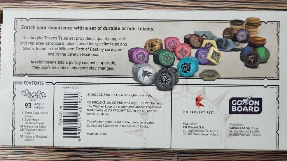 The Witcher Path Of Destiny: Tales Acrylic Tokens   board game collectible [Barcode 5905289601977] - Main Image 2