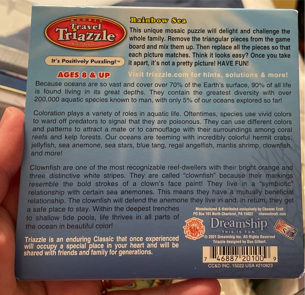 Wooden Travel Triazzle Rainbow Sea  board game collectible [Barcode 746887201009] - Main Image 2