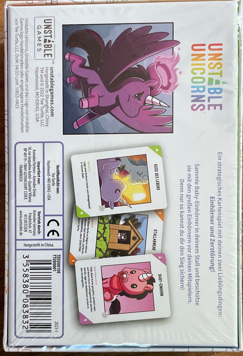 Unstable Unicorns Ttud0001 Asmodee 8 Card  board game collectible [Barcode 3558380083832] - Main Image 2