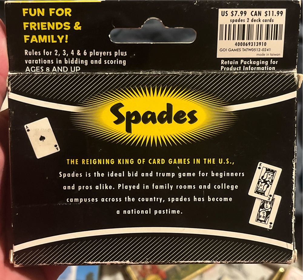 Spades 2 Deck Card Game  board game collectible [Barcode 400069313910] - Main Image 2